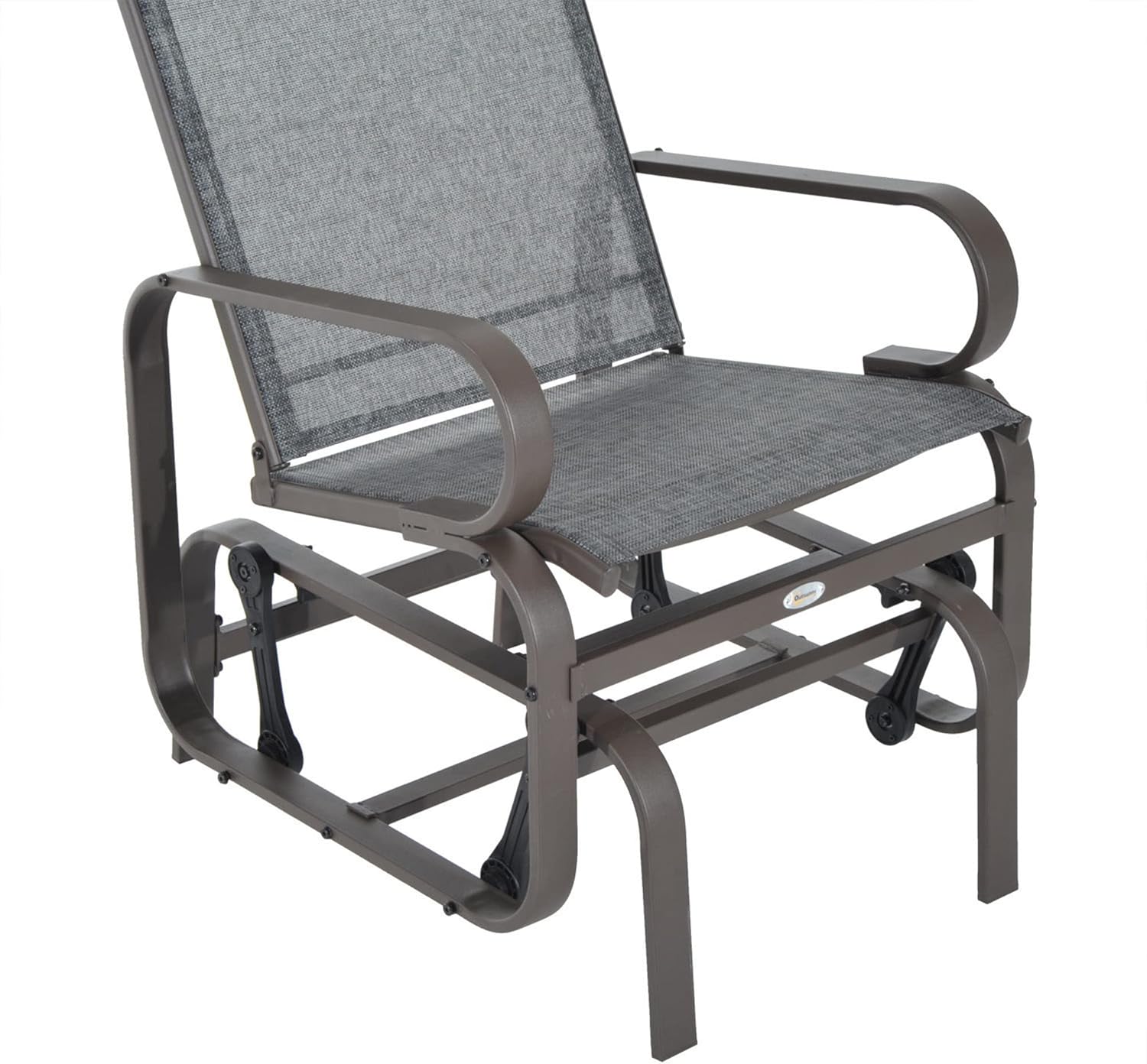 Outsunny Outdoor Glider Chair, Gliders for Outside Patio with Smooth Rocking Mechanism and Lightweight Construction for Backyard, Gray