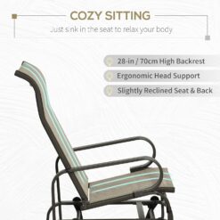Outsunny Outdoor Glider Chair, Gliders for Outside Patio with Smooth Rocking Mechanism and Lightweight Construction for Backyard, Sand