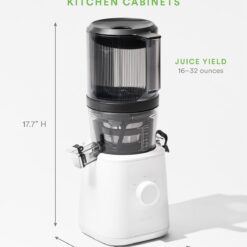 Nama J2 Cold Press Juicer – Self Feeding for Hands-Free Operation with Wide Mouth Hopper – Easy Cleanup & Assembly, White