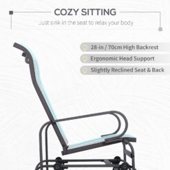 Outsunny Outdoor Glider Chair, Gliders for Outside Patio with Smooth Rocking Mechanism and Lightweight Construction for Backyard, Beige