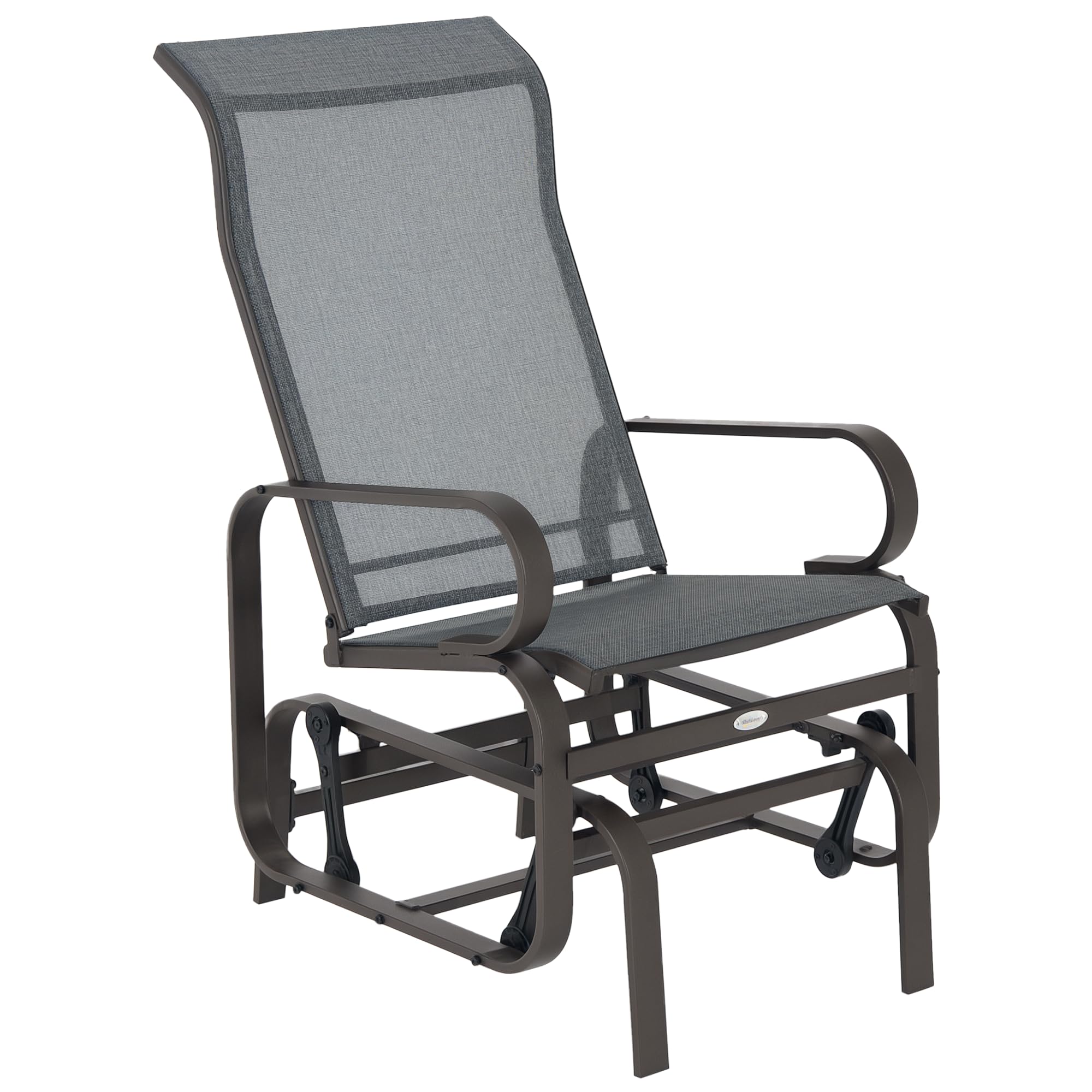 Outsunny Outdoor Glider Chair, Gliders for Outside Patio with Smooth Rocking Mechanism and Lightweight Construction for Backyard, Gray