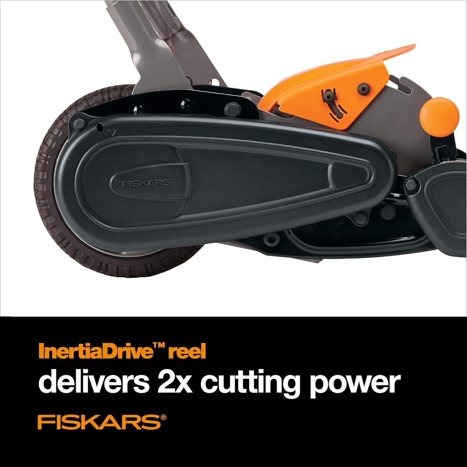 Fiskars Push Mower - 18" Cut Width Manual Reel Mower with No Motor - Eco Friendly Lawn Care