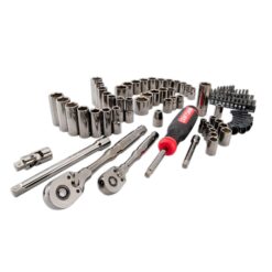 CRAFTSMAN OVERDRIVE 99-Piece Gunmetal Chrome Mechanics Tool Set, Standard SAE/Metric Socket Set, with Hard Case (CMMT99099)