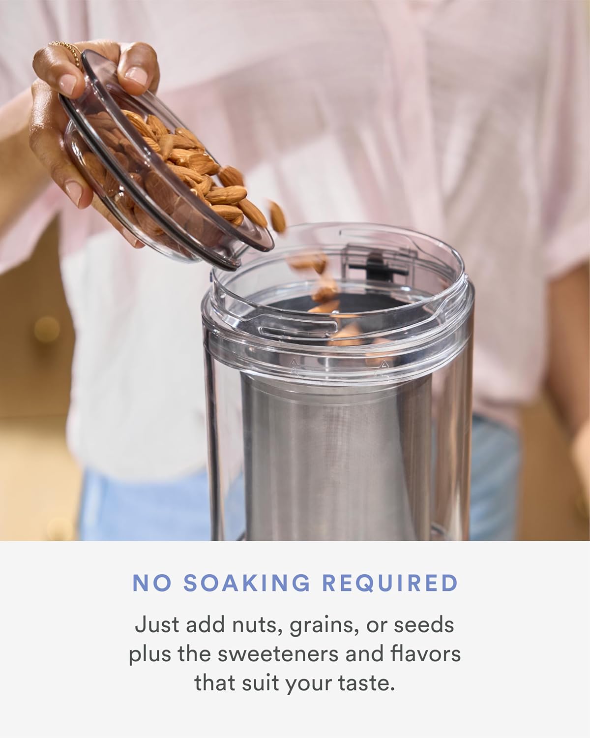 Nama M1 Plant Milk Maker – Homemade Oat, Seed, & Nut Milk Maker Machine – Blends & Strains in One Container – White