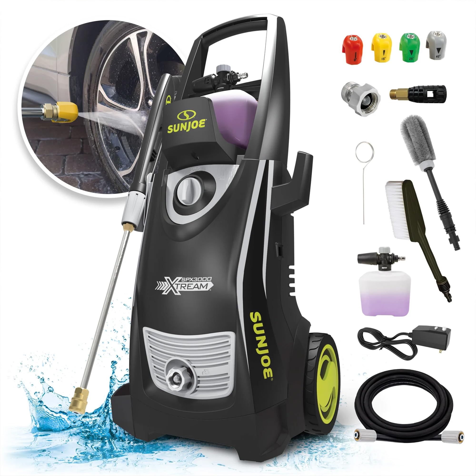 Sun Joe SPX3000-XT1 XTREAM Electric Pressure Washer, 2200 PSI, 1.1 GPM, 14.9 Amp, Bonus Accessories