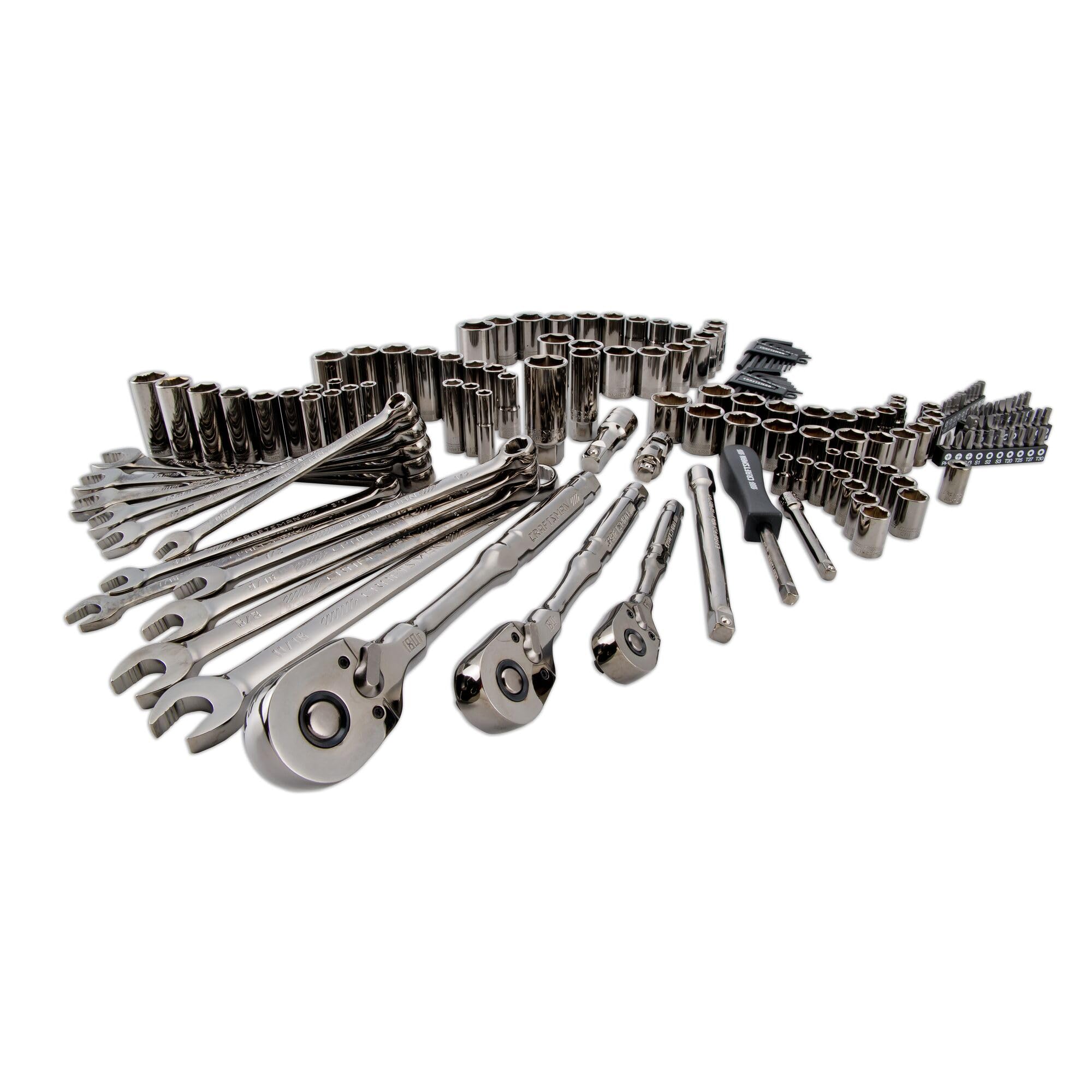 Craftsman OVERDRIVE 1/4 & 3/8 & 1/2 in. drive Metric/SAE 6 Point Mechanic's Tool Set 154 pc