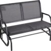 Outsunny 2-Person Outdoor Glider Bench, Patio Double Swing Rocking Chair Loveseat w/Powder Coated Steel Frame, Gray