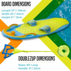ZUP You Got This 260 Board and Handle Combo with EVA Foam Padding, All-in-One Kneeboard, Wakeboard, Wakeskate