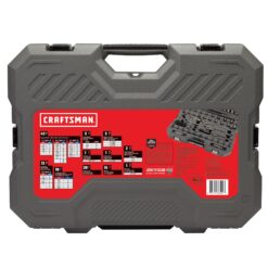 CRAFTSMAN OVERDRIVE 121-Piece Gunmetal Chrome Mechanics Tool Set, Standard SAE/Metric Socket Set, with Hard Case (CMMT99121L)