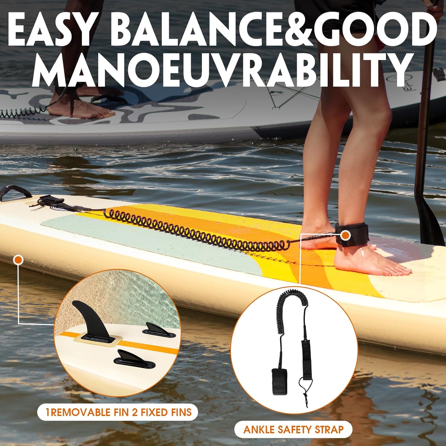 PORTAL SUP Inflatable Paddle Board for Adults 10'6'' Stand Up Paddleboard,Non-Slip Deck Blow up Paddle Boards