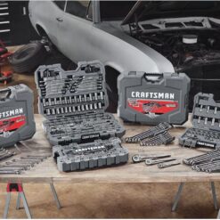 CRAFTSMAN OVERDRIVE 121-Piece Gunmetal Chrome Mechanics Tool Set, Standard SAE/Metric Socket Set, with Hard Case (CMMT99121L)