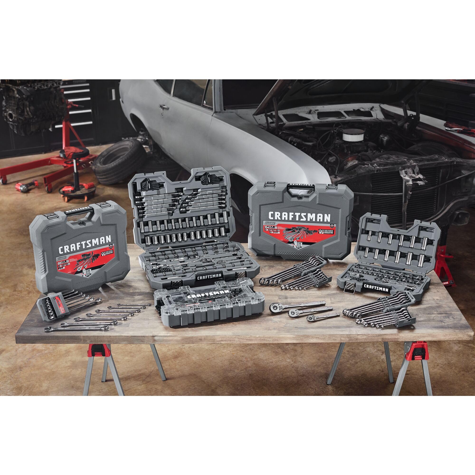 Craftsman OVERDRIVE 1/4 & 3/8 & 1/2 in. drive Metric/SAE 6 Point Mechanic's Tool Set 154 pc