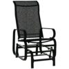 Outsunny Outdoor Glider Chair, Gliders for Outside Patio with Smooth Rocking Mechanism and Lightweight Construction, Black