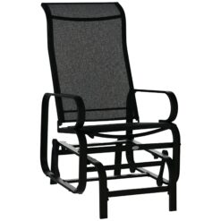 Outsunny Outdoor Glider Chair, Gliders for Outside Patio with Smooth Rocking Mechanism and Lightweight Construction, Black