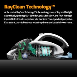 RAYCOP LITE UV Sanitizing HEPA Allergen Vacuum Effectively Removes Dust Mite Matters, Bacteria, Viruses and Pollen