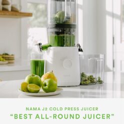 Nama J2 Cold Press Juicer – Self Feeding for Hands-Free Operation with Wide Mouth Hopper – Easy Cleanup & Assembly, White
