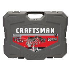 CRAFTSMAN OVERDRIVE 121-Piece Gunmetal Chrome Mechanics Tool Set, Standard SAE/Metric Socket Set, with Hard Case (CMMT99121L)