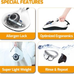 RAYCOP LITE UV Sanitizing HEPA Allergen Vacuum Effectively Removes Dust Mite Matters, Bacteria, Viruses and Pollen