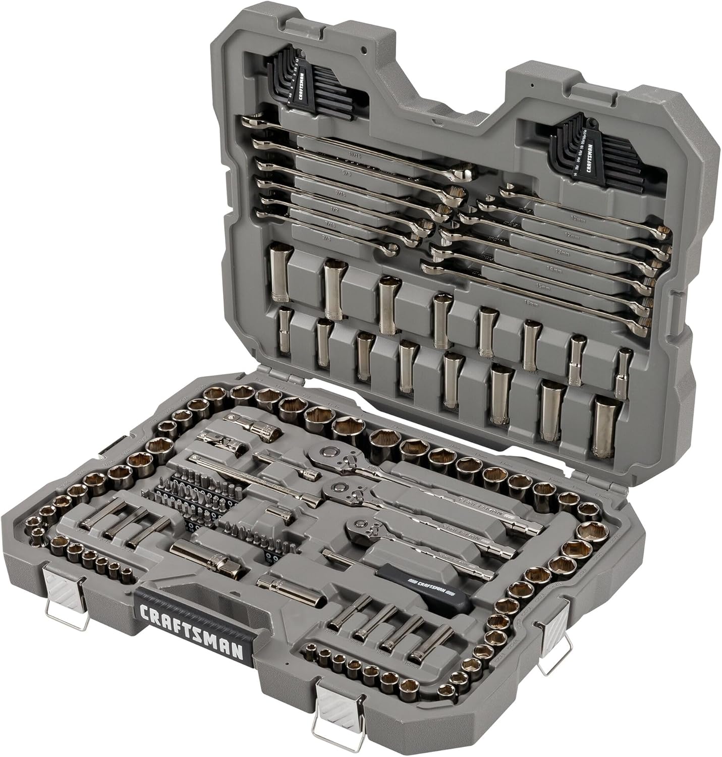 Craftsman OVERDRIVE 1/4 & 3/8 & 1/2 in. drive Metric/SAE 6 Point Mechanic's Tool Set 154 pc