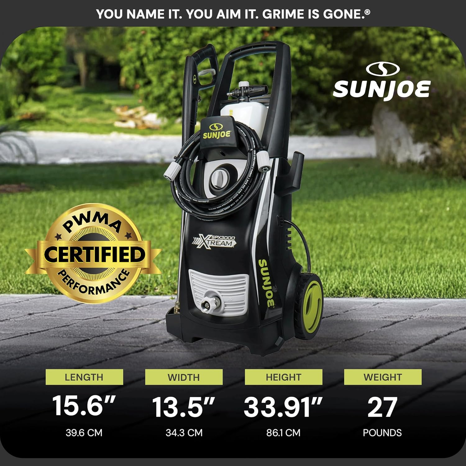 Sun Joe SPX3000-XT1 XTREAM Electric Pressure Washer, 2200 PSI, 1.1 GPM, 14.9 Amp, Bonus Accessories