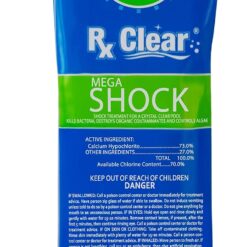 Rx Clear Mega Shock | 73% Calcium Hypochlorite | Kills Algae in Swimming Pools | 48 Pack