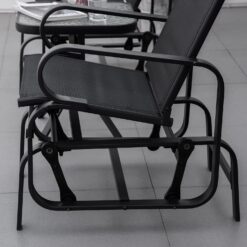 Outsunny Outdoor Glider Chair, Gliders for Outside Patio with Smooth Rocking Mechanism and Lightweight Construction, Black
