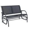 Outsunny 2-Person Outdoor Glider Bench, Patio Double Swing Rocking Chair Loveseat w/Powder Coated Steel Frame, Black
