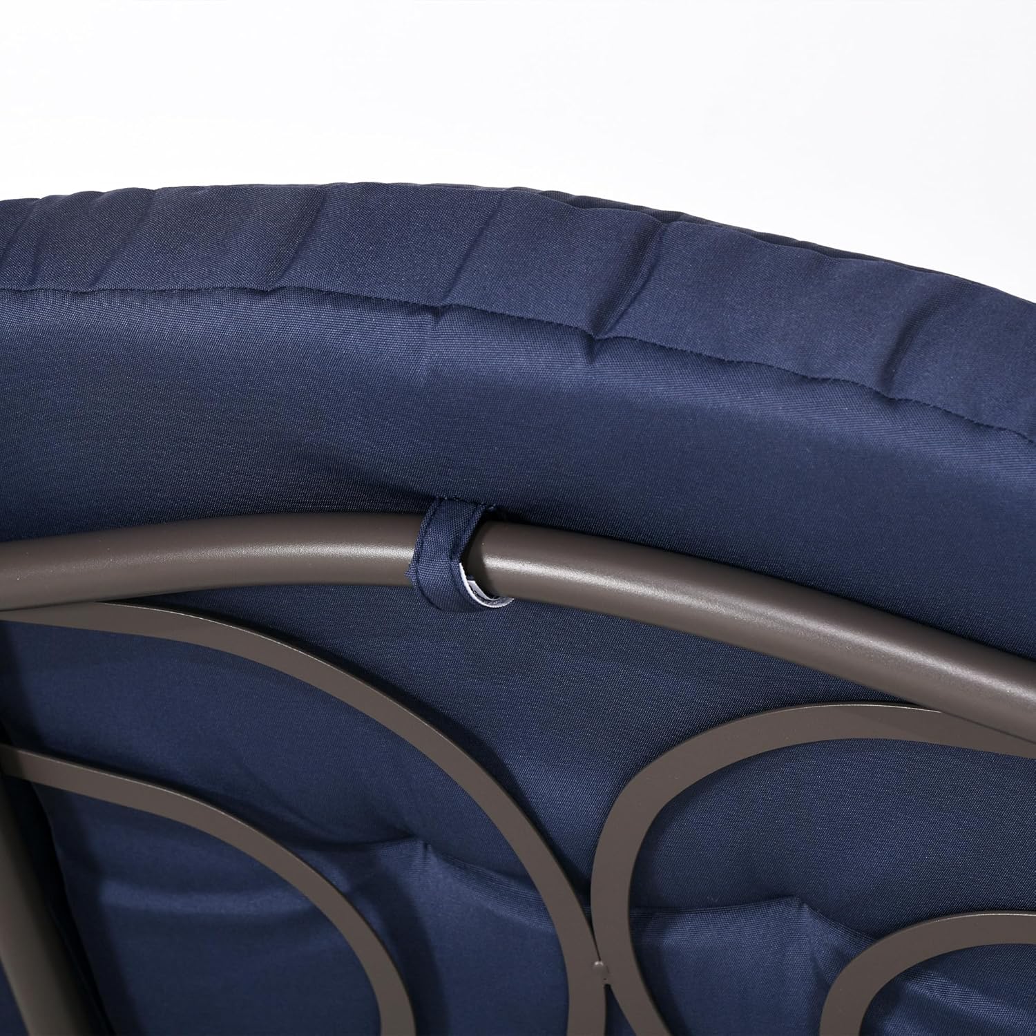 Outsunny 3-Seat Patio Swing Chair, Outdoor Porch Swing Glider with Adjustable Canopy, Removable Cushion, Dark Blue