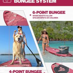 FLYPARK 11'x34 Inflatable Paddle Boards, Extra Wide SUP for 420lbs/3Adults, Yoga Stand Up Paddle Board, 110L Backpack