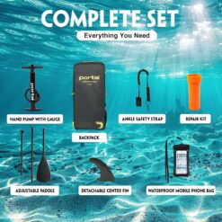 PORTAL SUP Inflatable Paddle Board for Adults 10'6'' Stand Up Paddleboard,Non-Slip Deck Blow up Paddle Boards