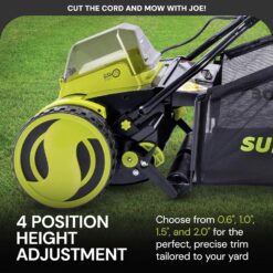 Sun Joe 24V-CRLM15 24-Volt IONMAX Cordless Push Reel Mower W/ Collection Bag | 15-inch | W/ 4.0-Ah Battery + Charger