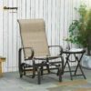 Outsunny Outdoor Glider Chair, Gliders for Outside Patio with Smooth Rocking Mechanism and Lightweight Construction for Backyard, Sand
