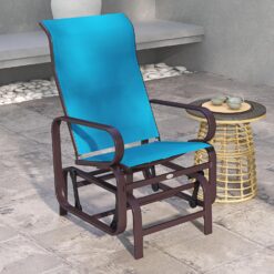 Outsunny Outdoor Glider Chair, Gliders for Outside Patio with Smooth Rocking Mechanism and Lightweight Construction for Backyard, Blue