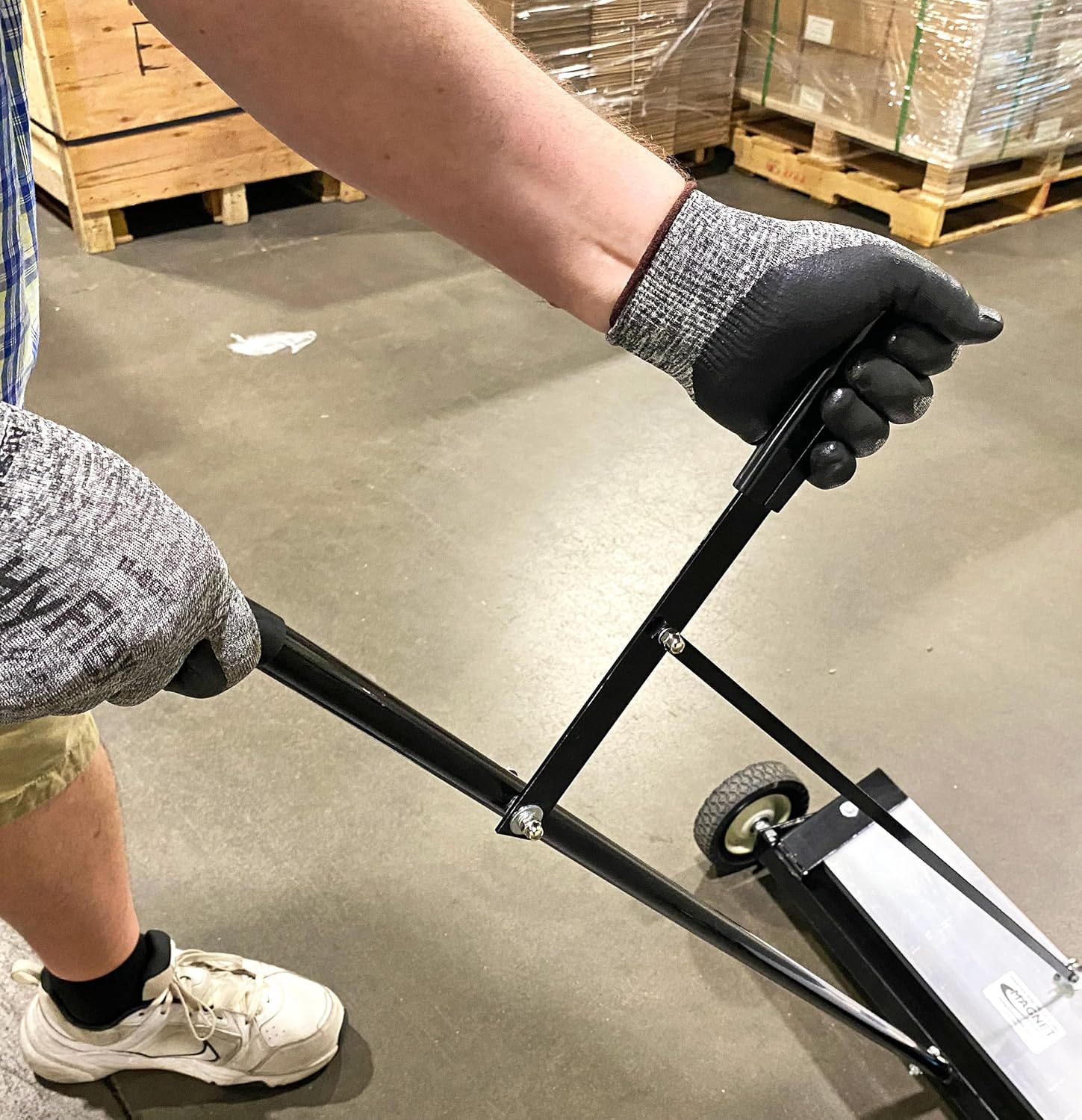 Master Magnetics Heavy Duty Magnetic Sweeper - Heavy Duty Push-Type with Release, 24" Sweeping Width, MFSM24RX