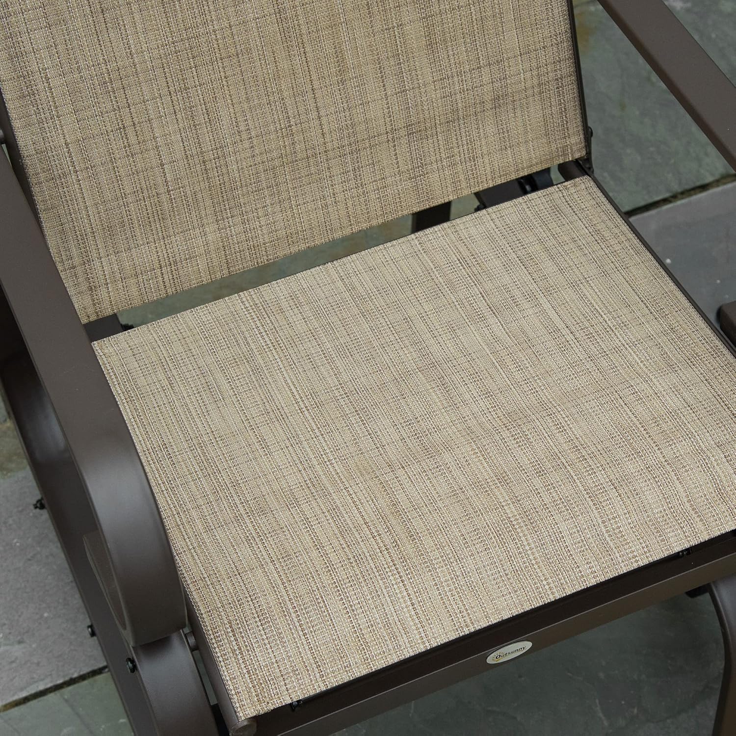 Outsunny Outdoor Glider Chair, Gliders for Outside Patio with Smooth Rocking Mechanism and Lightweight Construction for Backyard, Sand
