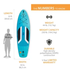 Lifetime Fathom 10 Stand-Up Paddle Board, Bahama Fusion