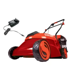 Sun Joe MJ401C-XR-RED Cordless Lawn Mower | 14 inch | 28V | 5 Ah | Brushless Motor (Red)