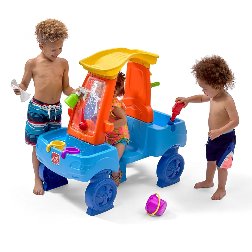 Step2 Deluxe Canyon Road Train Table and Chair Set Neutral Kids Outdoor Activity Table