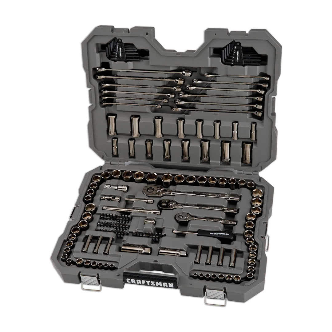 Craftsman OVERDRIVE 1/4 & 3/8 & 1/2 in. drive Metric/SAE 6 Point Mechanic's Tool Set 154 pc