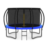 JUMPZYLLA Trampoline Outdoor 10FT with Enclosure and Ladder, ASTM Approved Recreational Trampoline for Kids and Adults, Anti-Rust Coated Frame, Blue