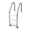 Poolzilla Three Tread Stainless Steel Pool Ladder Entry and Exit System for In-Ground Salt Water Swimming Pools
