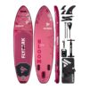 FLYPARK 11'x34 Inflatable Paddle Boards, Extra Wide SUP for 420lbs/3Adults, Yoga Stand Up Paddle Board, 110L Backpack