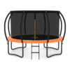 JUMPZYLLA Trampoline Outdoor 10FT with Enclosure and Ladder, ASTM Approved Recreational Trampoline for Kids and Adults, Anti-Rust Coated Frame, Orange