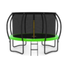 JUMPZYLLA Trampoline Outdoor 12FT with Enclosure and Ladder, ASTM Approved Recreational Trampoline for Kids and Adults, Anti-Rust Coated Frame, Green