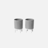 Veradek Demi 16 in. Raised with Stand Round Gray Plastic Planter with White Stand (2 Pack) DMSTV16CW-2PK