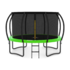 JUMPZYLLA Trampoline Outdoor 14FT with Enclosure and Ladder, ASTM Approved Recreational Trampoline for Kids and Adults, Anti-Rust Coated Frame, Green
