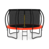 JUMPZYLLA Trampoline Outdoor 12FT with Enclosure and Ladder, ASTM Approved Recreational Trampoline for Kids and Adults, Anti-Rust Coated Frame, Red