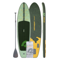 Retrospec Weekender Inflatable Stand Up Paddle Board Includes Paddle, Pump, and Accessories 10’6” Lightweight iSUP, Spruce