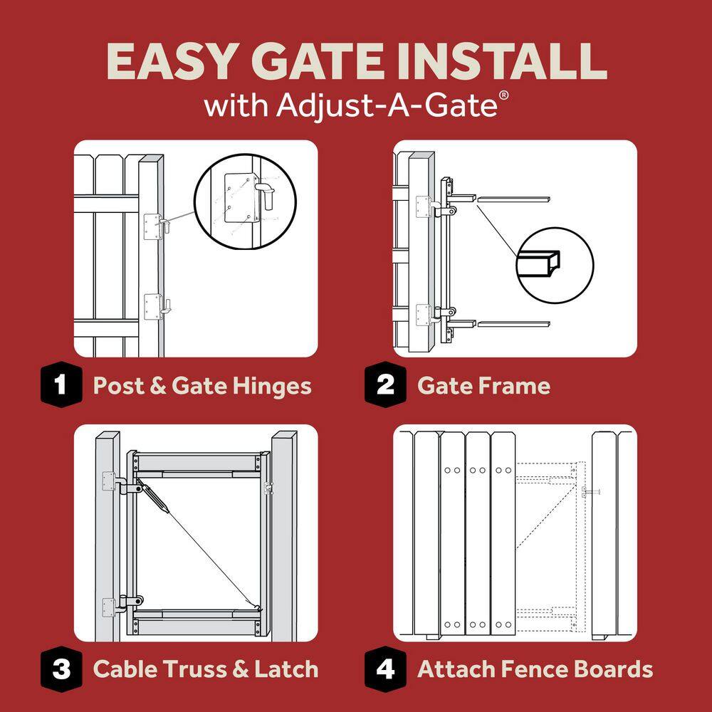 Adjust-a-Gate 72-119 in. W x 60 in. H Steel Gate Frame Kit, Original Double Drive Gate Full Frame Gate Kit