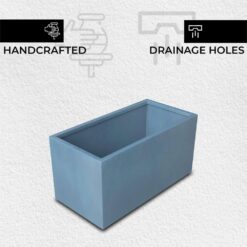 Leisuremod Bloom 23.6 in. Aged Concrete, Fiberstone and Clay Planter Rectangular for Indoor and Outdoor